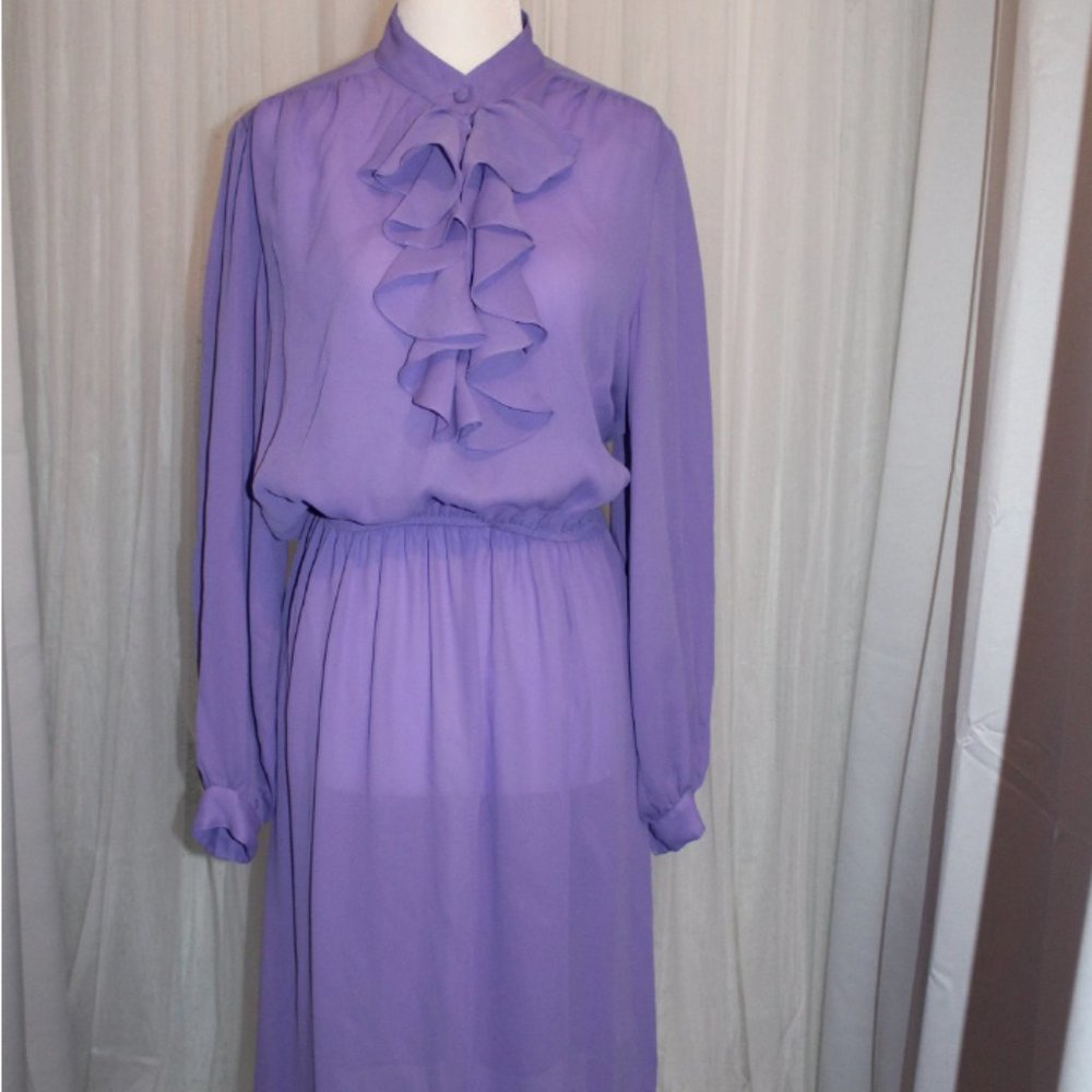 Purple Grand Tier Ruffle Dress
